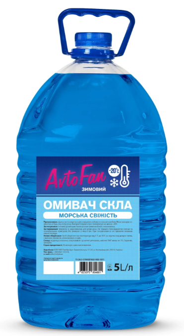 Рідина для склоомивача AvtoFan, море, зима, -20 °С, 5л